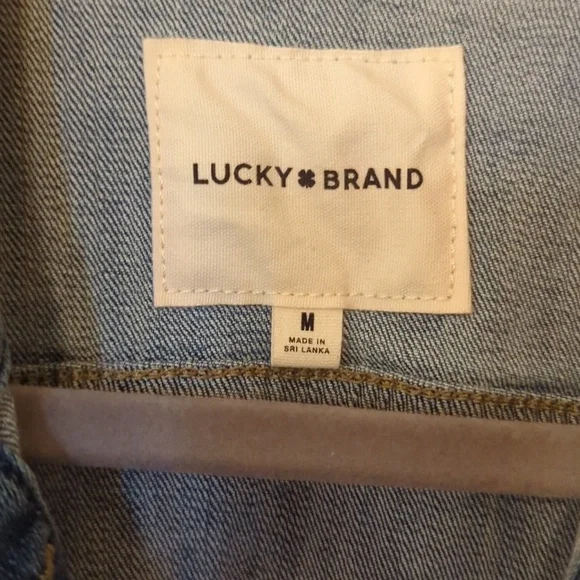 Lucky Brand Raw Hem Blue Denim Jacket - Picture 3 of 8